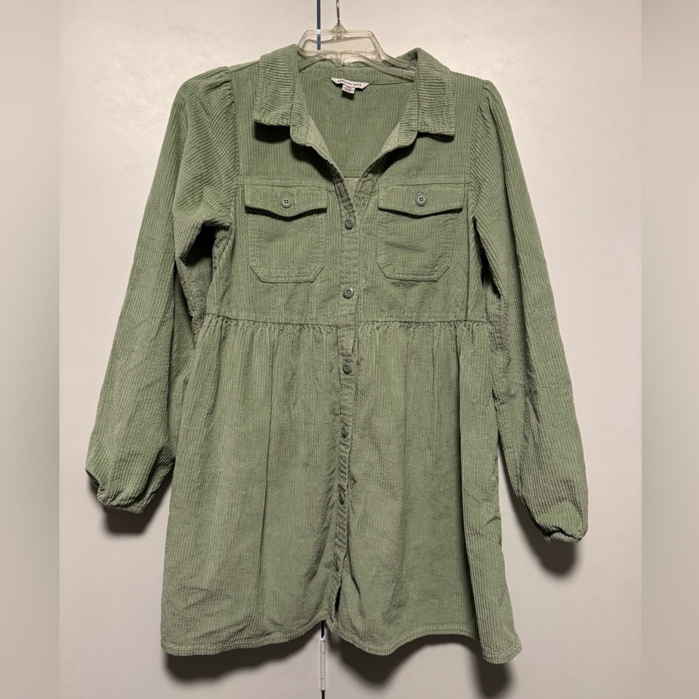 American Eagle Women's Corduroy Dress Green- Size Small
